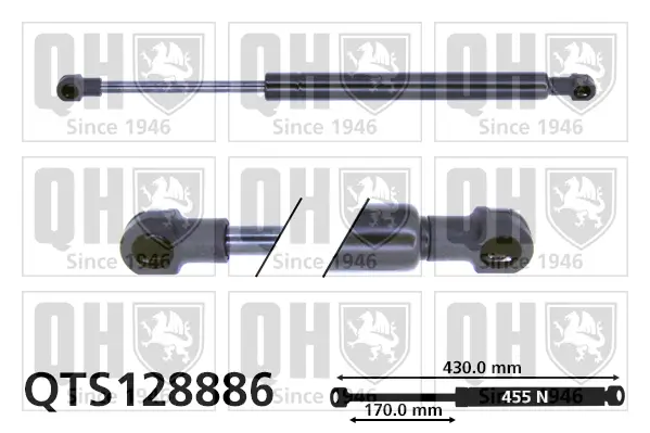 Gasfeder, Koffer-/Laderaum QUINTON HAZELL QTS128886