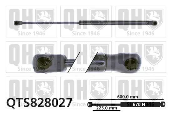 Gasfeder, Koffer-/Laderaum beidseitig QUINTON HAZELL QTS828027 Bild Gasfeder, Koffer-/Laderaum beidseitig QUINTON HAZELL QTS828027