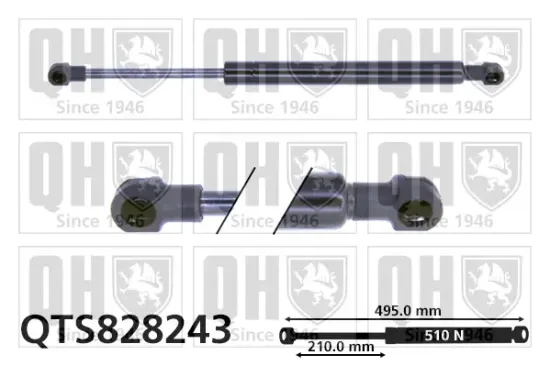 Gasfeder, Koffer-/Laderaum beidseitig QUINTON HAZELL QTS828243 Bild Gasfeder, Koffer-/Laderaum beidseitig QUINTON HAZELL QTS828243
