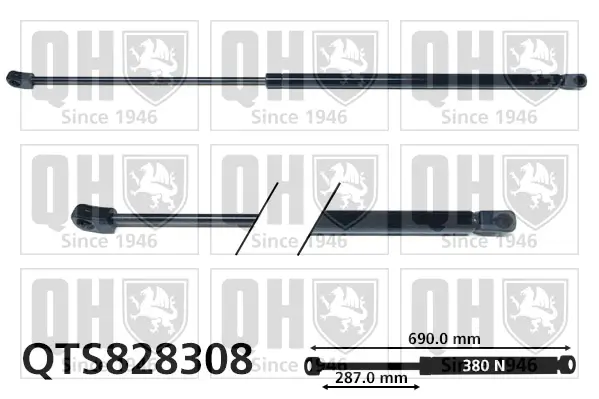 Gasfeder, Motorhaube QUINTON HAZELL QTS828308