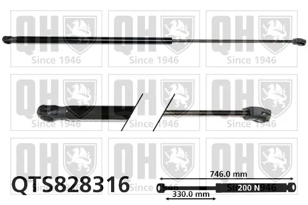 Gasfeder, Motorhaube QUINTON HAZELL QTS828316