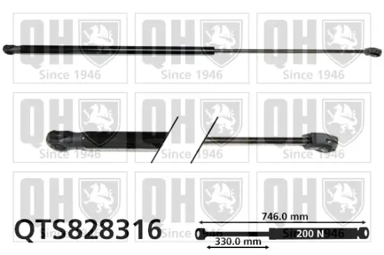Gasfeder, Motorhaube QUINTON HAZELL QTS828316 Bild Gasfeder, Motorhaube QUINTON HAZELL QTS828316