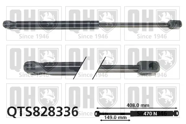 Gasfeder, Koffer-/Laderaum QUINTON HAZELL QTS828336