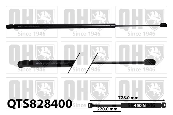 Gasfeder, Koffer-/Laderaum QUINTON HAZELL QTS828400