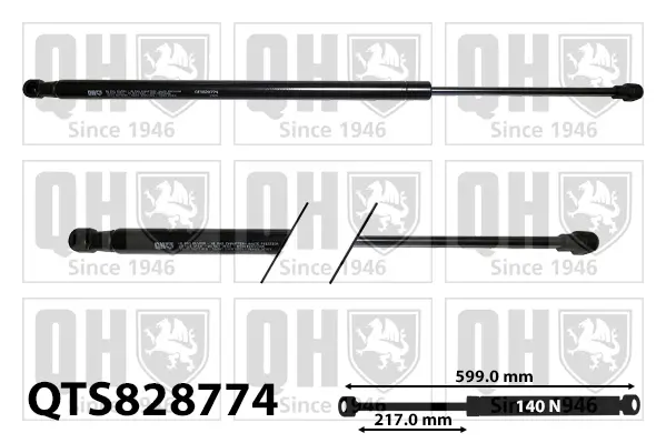 Gasfeder, Koffer-/Laderaum QUINTON HAZELL QTS828774