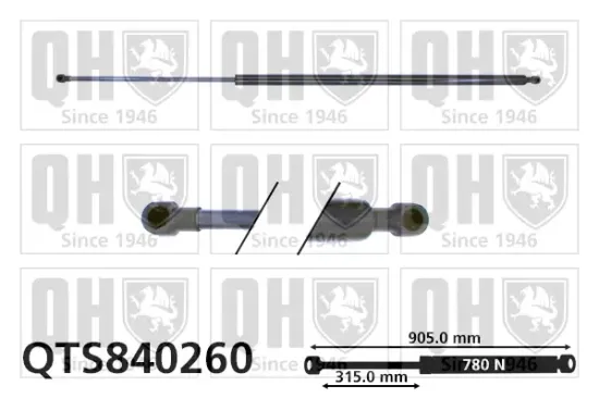 Gasfeder, Koffer-/Laderaum beidseitig QUINTON HAZELL QTS840260 Bild Gasfeder, Koffer-/Laderaum beidseitig QUINTON HAZELL QTS840260