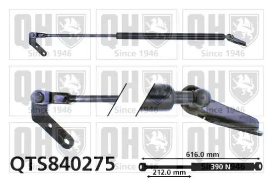 Gasfeder, Koffer-/Laderaum hinten links QUINTON HAZELL QTS840275 Bild Gasfeder, Koffer-/Laderaum hinten links QUINTON HAZELL QTS840275