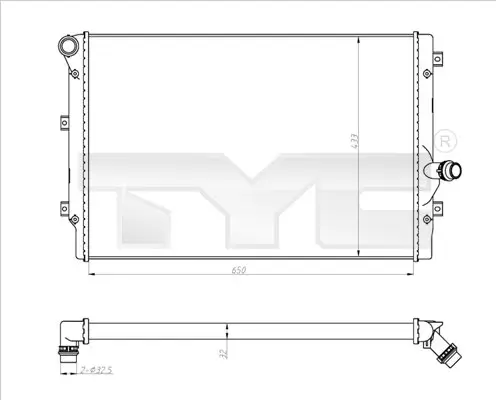 Kühler, Motorkühlung TYC 702-0024-R Bild Kühler, Motorkühlung TYC 702-0024-R