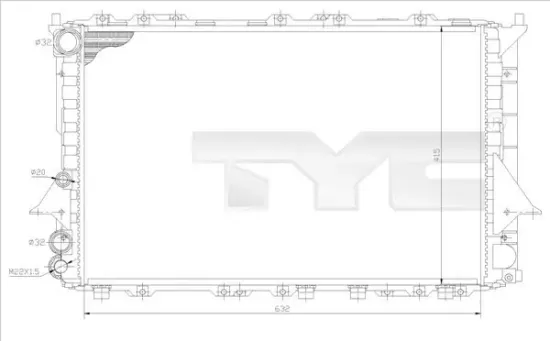 Kühler, Motorkühlung TYC 702-0027 Bild Kühler, Motorkühlung TYC 702-0027