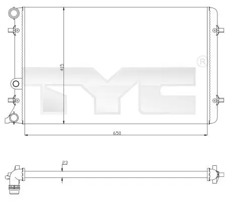 Kühler, Motorkühlung TYC 702-0033 Bild Kühler, Motorkühlung TYC 702-0033