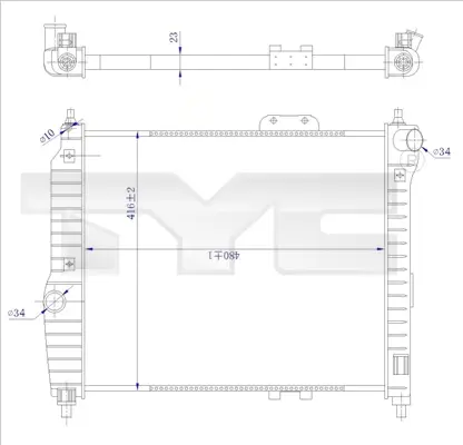 Kühler, Motorkühlung TYC 706-0021-R