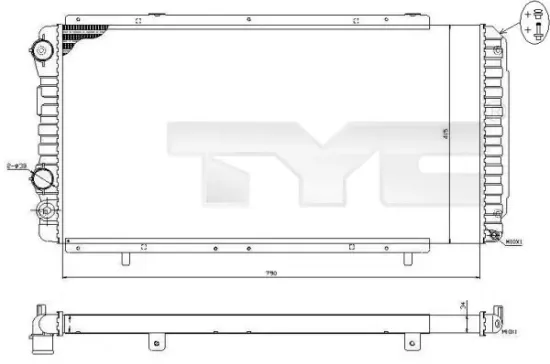 Kühler, Motorkühlung TYC 709-0014-R Bild Kühler, Motorkühlung TYC 709-0014-R