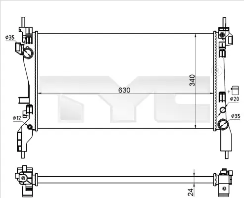 Kühler, Motorkühlung TYC 709-0021-R Bild Kühler, Motorkühlung TYC 709-0021-R