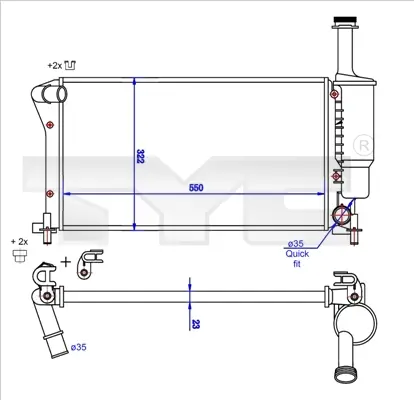 Kühler, Motorkühlung TYC 709-0025-R