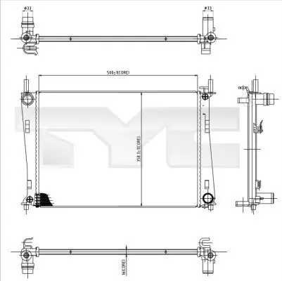 Kühler, Motorkühlung TYC 710-0031 Bild Kühler, Motorkühlung TYC 710-0031