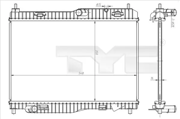 Kühler, Motorkühlung TYC 710-0058