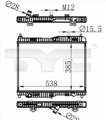 Kühler, Motorkühlung TYC 710-0059 Bild Kühler, Motorkühlung TYC 710-0059