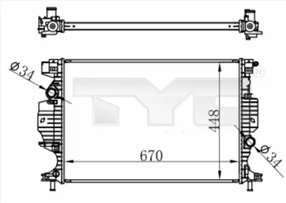 Kühler, Motorkühlung TYC 710-0060