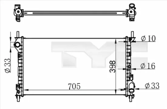 Kühler, Motorkühlung TYC 710-0068-R Bild Kühler, Motorkühlung TYC 710-0068-R