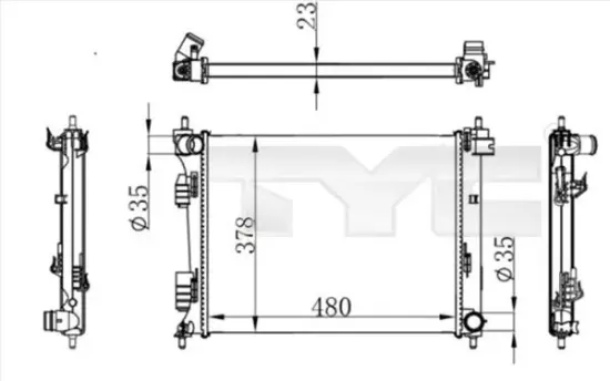 Kühler, Motorkühlung TYC 717-0001 Bild Kühler, Motorkühlung TYC 717-0001