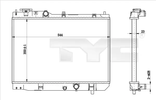Kühler, Motorkühlung TYC 720-0001-R