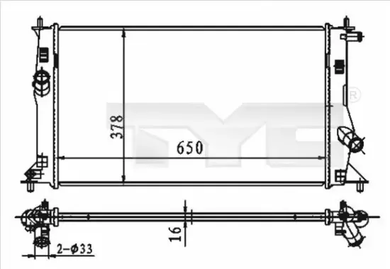 Kühler, Motorkühlung TYC 720-0012 Bild Kühler, Motorkühlung TYC 720-0012