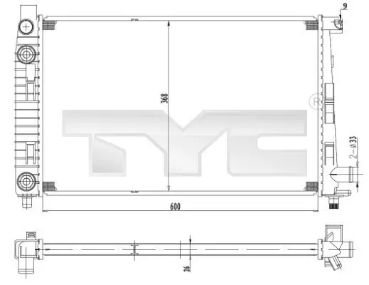 Kühler, Motorkühlung TYC 721-0012