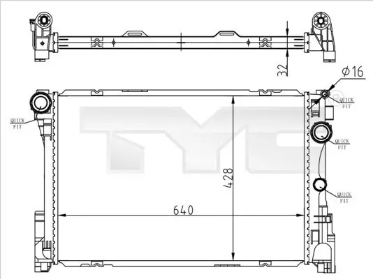 Kühler, Motorkühlung TYC 721-0015