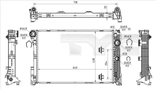 Kühler, Motorkühlung TYC 721-0018