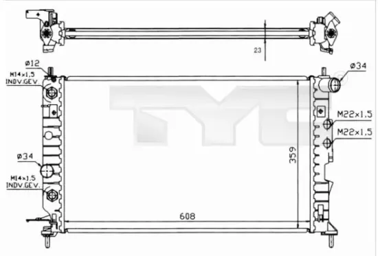 Kühler, Motorkühlung TYC 725-0004-R Bild Kühler, Motorkühlung TYC 725-0004-R