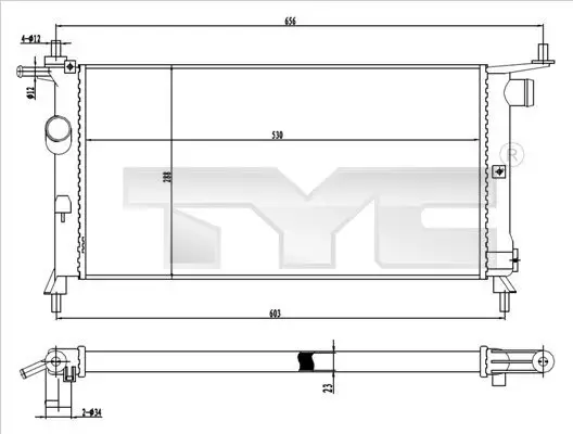 Kühler, Motorkühlung TYC 725-0020