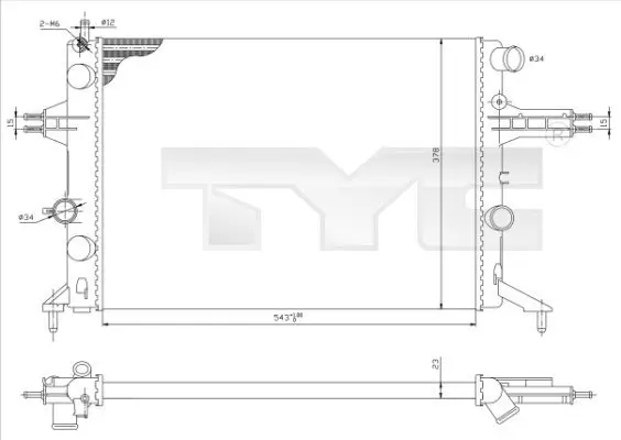 Kühler, Motorkühlung TYC 725-0021