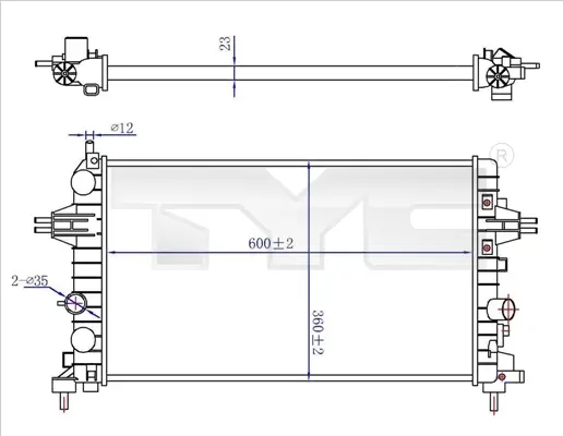 Kühler, Motorkühlung TYC 725-0036-R Bild Kühler, Motorkühlung TYC 725-0036-R