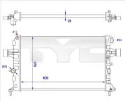 Kühler, Motorkühlung TYC 725-0038-R