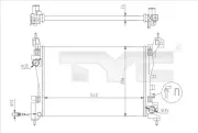 Kühler, Motorkühlung TYC 725-0044-R