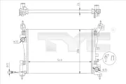 Kühler, Motorkühlung TYC 725-0044-R