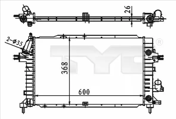 Kühler, Motorkühlung TYC 725-0046