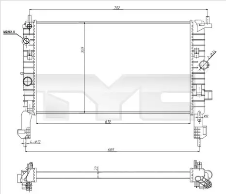 Kühler, Motorkühlung TYC 725-0048-R Bild Kühler, Motorkühlung TYC 725-0048-R