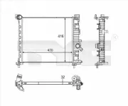 Kühler, Motorkühlung TYC 725-0050-R