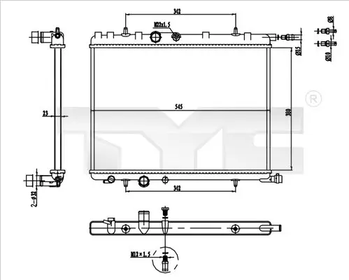 Kühler, Motorkühlung TYC 726-0016-R Bild Kühler, Motorkühlung TYC 726-0016-R