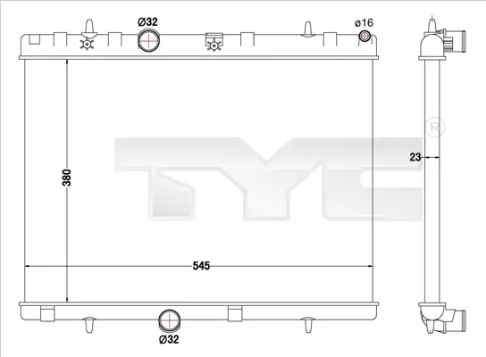 Kühler, Motorkühlung TYC 726-0019-R Bild Kühler, Motorkühlung TYC 726-0019-R