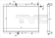 Kühler, Motorkühlung TYC 726-0020-R