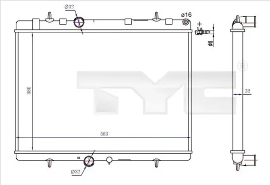 Kühler, Motorkühlung TYC 726-0020-R Bild Kühler, Motorkühlung TYC 726-0020-R