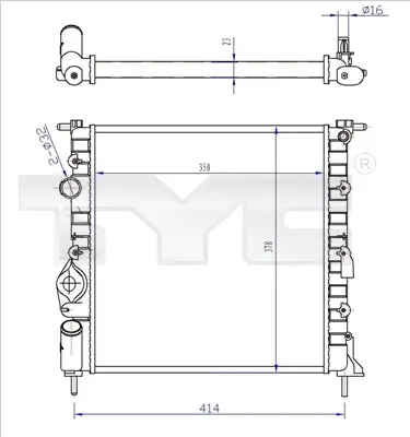Kühler, Motorkühlung TYC 728-0013-R