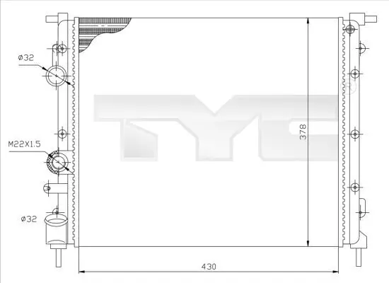 Kühler, Motorkühlung TYC 728-0026 Bild Kühler, Motorkühlung TYC 728-0026