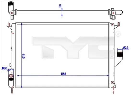 Kühler, Motorkühlung TYC 728-0057 Bild Kühler, Motorkühlung TYC 728-0057