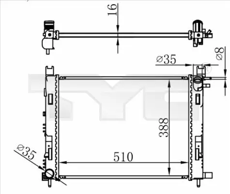 Kühler, Motorkühlung TYC 728-0063