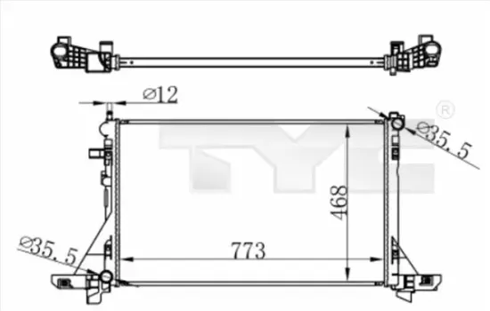 Kühler, Motorkühlung TYC 728-0064 Bild Kühler, Motorkühlung TYC 728-0064