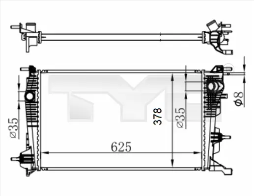 Kühler, Motorkühlung TYC 728-0065-R Bild Kühler, Motorkühlung TYC 728-0065-R