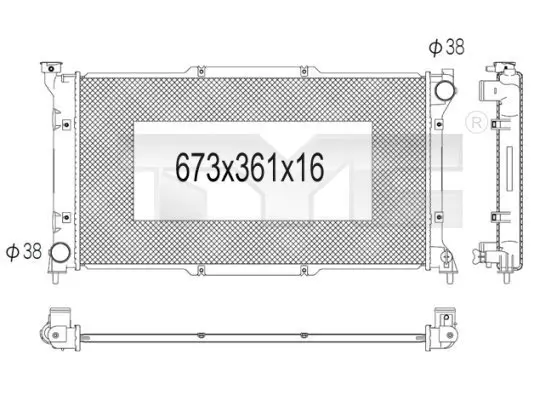 Kühler, Motorkühlung TYC 734-1003 Bild Kühler, Motorkühlung TYC 734-1003